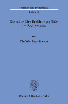 Die sekundäre Erklärungspflicht im Zivilprozess.