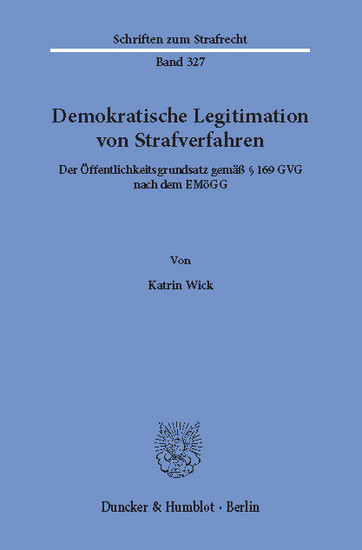 Demokratische Legitimation von Strafverfahren. main product photo