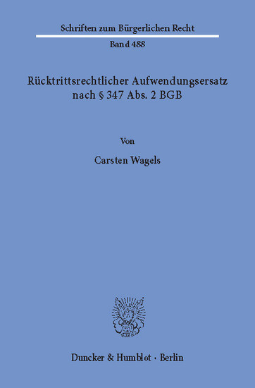 Rücktrittsrechtlicher Aufwendungsersatz nach 347 Abs. 2 BGB. main product photo
