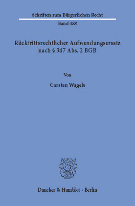 Rücktrittsrechtlicher Aufwendungsersatz nach 347 Abs. 2 BGB.