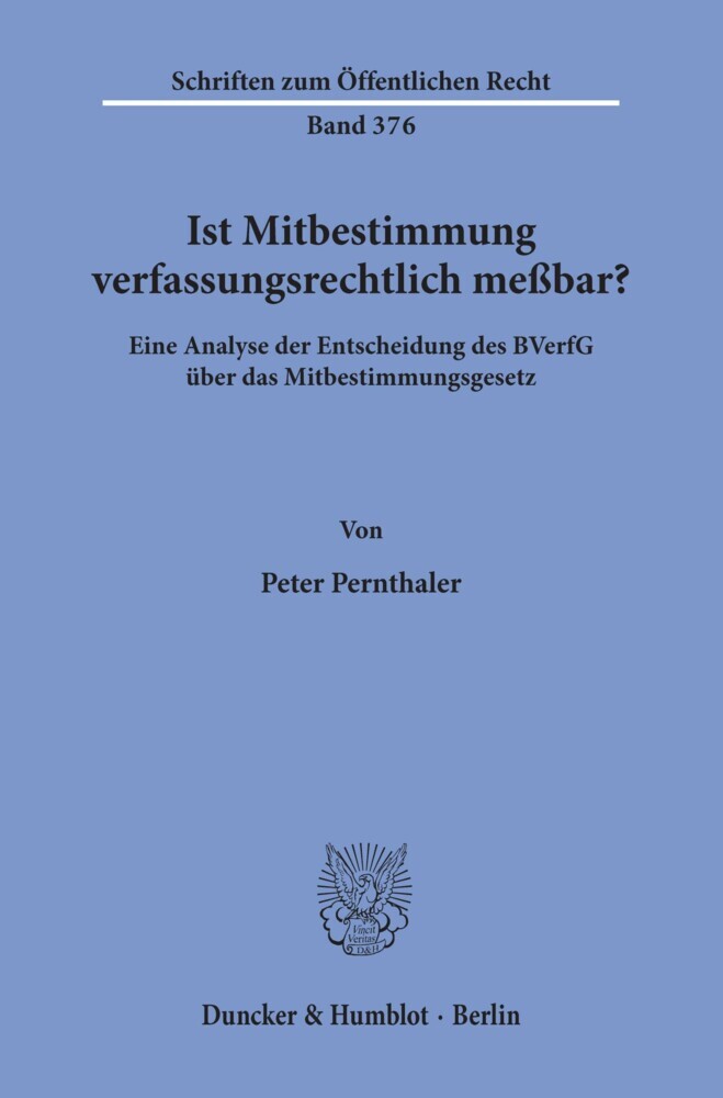 Ist Mitbestimmung verfassungsrechtlich meßbar? main product photo