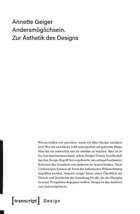 Andersmöglichsein. Zur Ästhetik des Designs main product photo