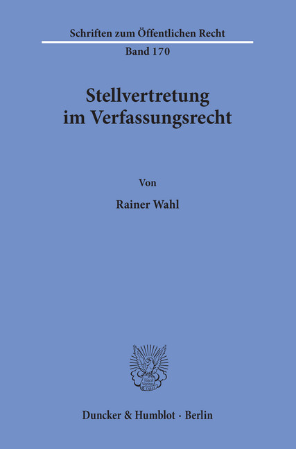 Stellvertretung im Verfassungsrecht. main product photo