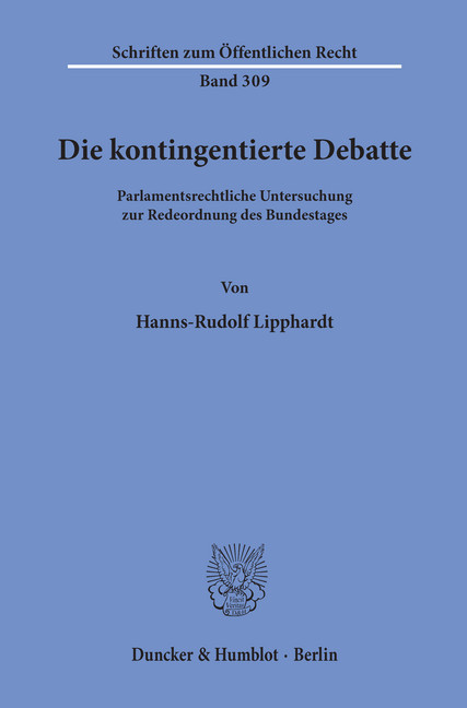 Die kontingentierte Debatte. main product photo