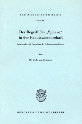 Der Begriff der »Sphäre« in der Rechtswissenschaft insbesondere als Grundlage der Schadenzurechnung.