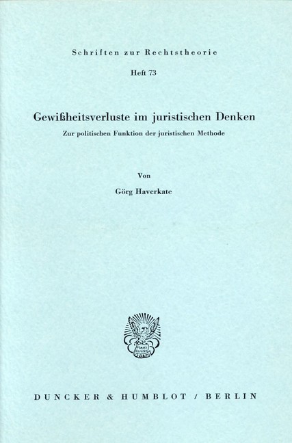 Gewißheitsverluste im juristischen Denken. main product photo