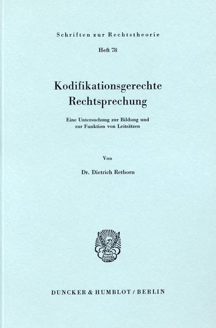 Kodifikationsgerechte Rechtsprechung. main product photo