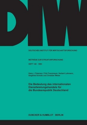 Die Bedeutung des internationalen Dienstleistungshandels für die Bundesrepublik Deutschland.