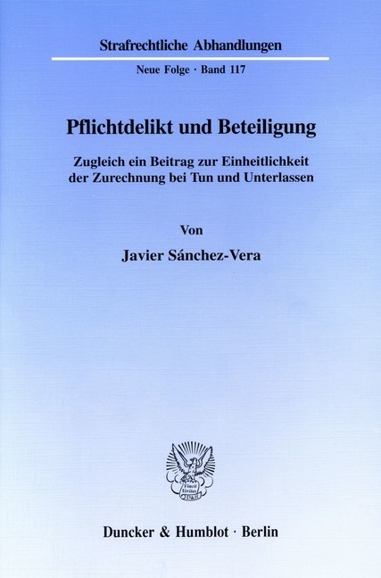 Pflichtdelikt und Beteiligung. main product photo