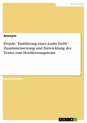 Projekt 'Einführung eines Azubi-Treffs'. Zusammensetzung und Entwicklung des Teams zum Hochleistungsteam