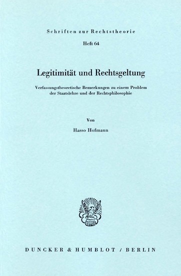 Legitimität und Rechtsgeltung. main product photo