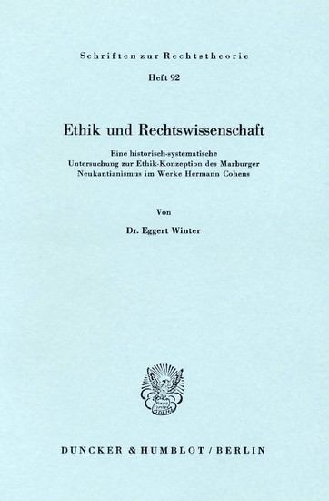 Ethik und Rechtswissenschaft. main product photo