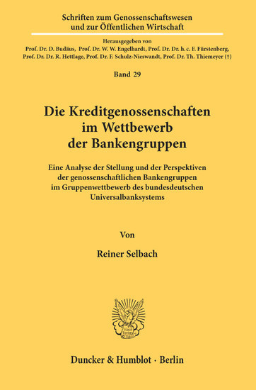 Die Kreditgenossenschaften im Wettbewerb der Bankengruppen. main product photo
