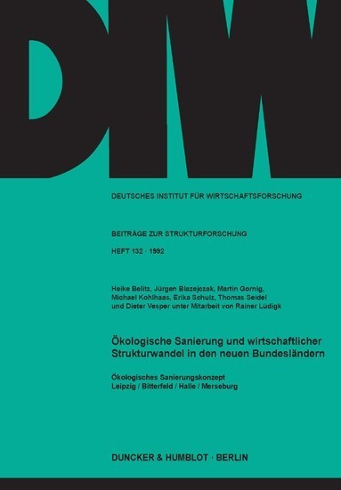 Ökologische Sanierung und wirtschaftlicher Strukturwandel in den neuen Bundesländern. main product photo