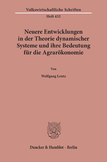 Neuere Entwicklungen in der Theorie dynamischer Systeme und ihre Bedeutung für die Agrarökonomie. main product photo