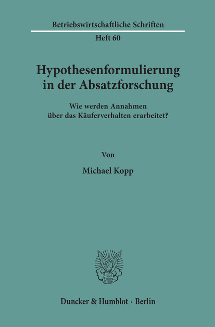 Hypothesenformulierung in der Absatzforschung. main product photo
