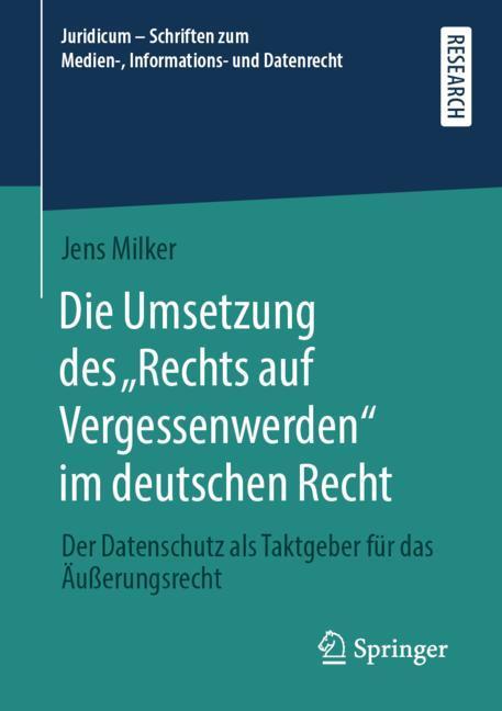 Die Umsetzung des 'Rechts auf Vergessenwerden' im deutschen Recht main product photo