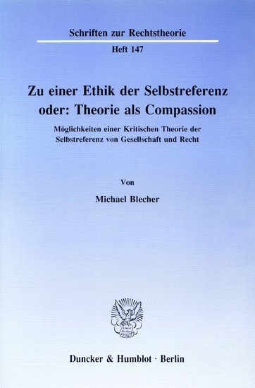 Zu einer Ethik der Selbstreferenz oder: Theorie als Compassion. main product photo