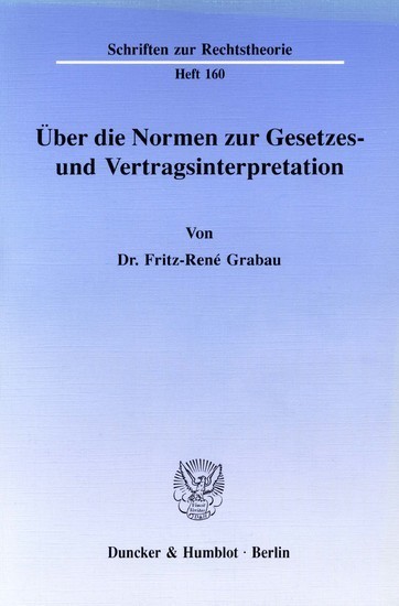 Über die Normen zur Gesetzes- und Vertragsinterpretation. main product photo