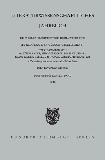 Literaturwissenschaftliches Jahrbuch. main product photo