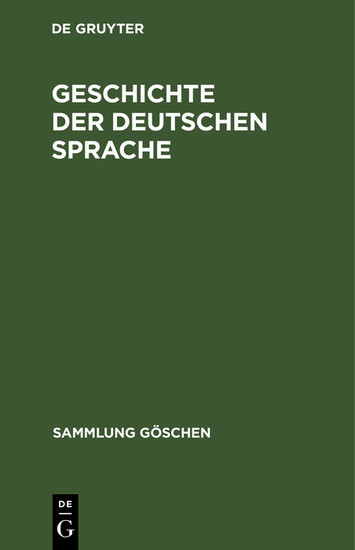 Geschichte der deutschen Sprache main product photo