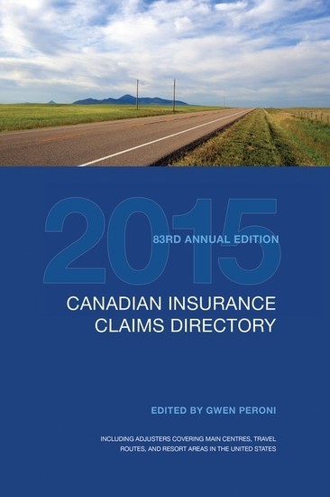 Canadian Insurance Claims Directory 2015 main product photo