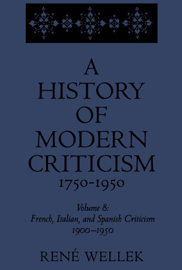 French, Italian, and Spanish Criticism, 1900-1950 main product photo