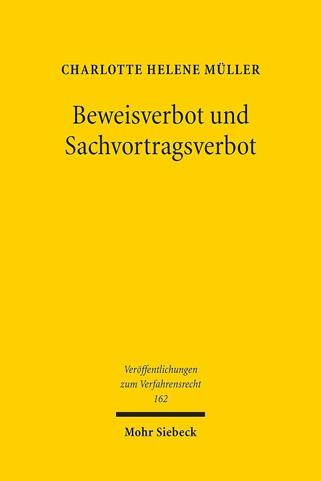 Beweisverbot und Sachvortragsverbot main product photo
