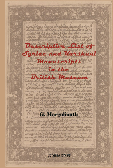 Descriptive List of Syriac and Karshuni Manuscripts in the British Museum main product photo
