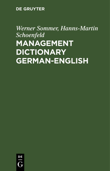 Management Dictionary German-English main product photo
