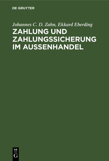 Zahlung und Zahlungssicherung im Außenhandel main product photo