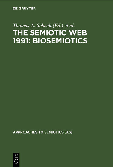 The Semiotic Web 1991: Biosemiotics main product photo