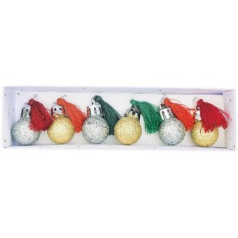 Mini Kugel Anhänger Set, Rot Grün