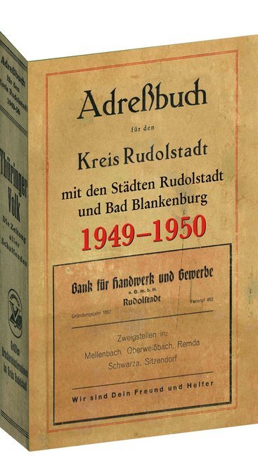 Adreßbuch - Stadt und Kreis Rudolstadt 1949-1950 main product photo