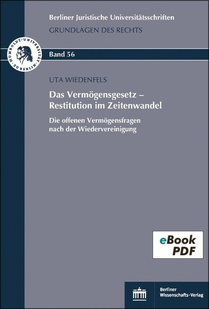 Das Vermögensgesetz - Restitution im Zeitenwandel main product photo