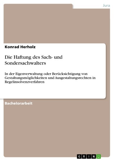Die Haftung des Sach- und Sondersachwalters main product photo