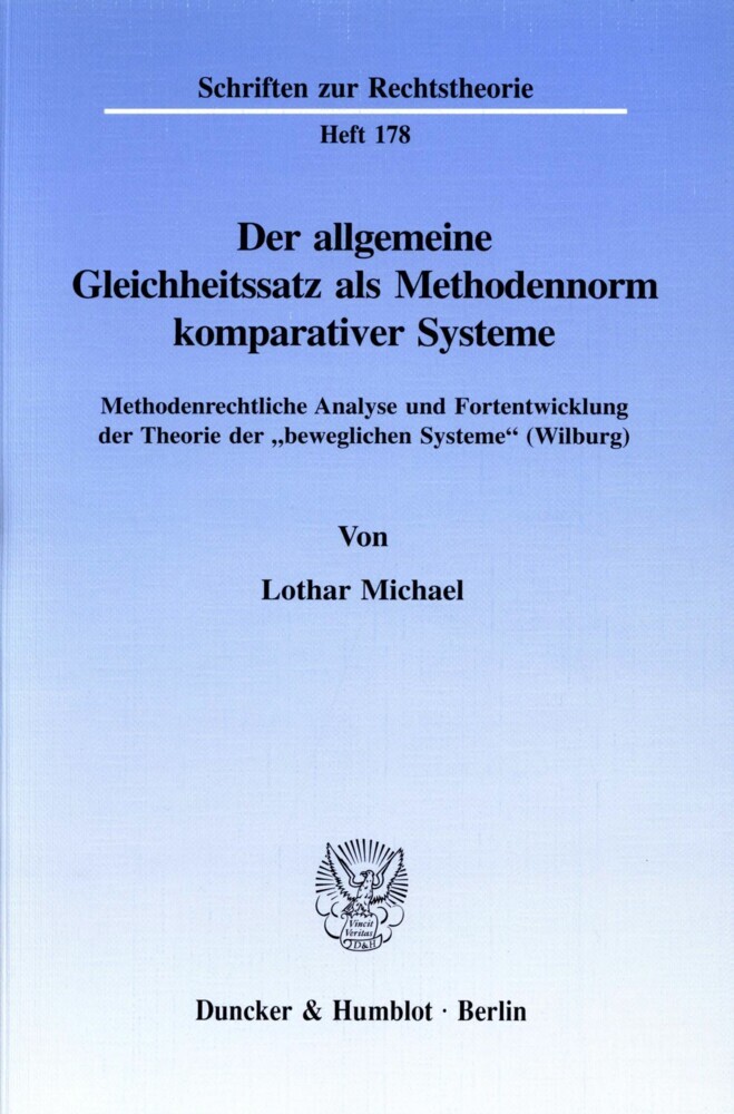 Der allgemeine Gleichheitssatz als Methodennorm komparativer Systeme. main product photo