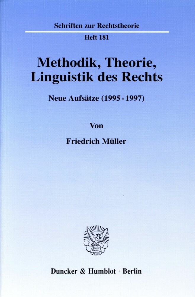 Methodik, Theorie, Linguistik des Rechts. main product photo