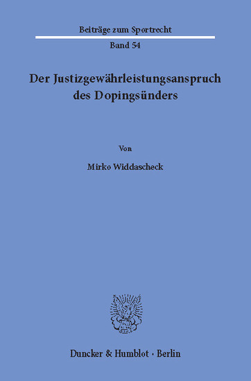 Der Justizgewährleistungsanspruch des Dopingsünders. main product photo