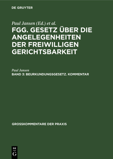 Beurkundungsgesetz. Kommentar main product photo