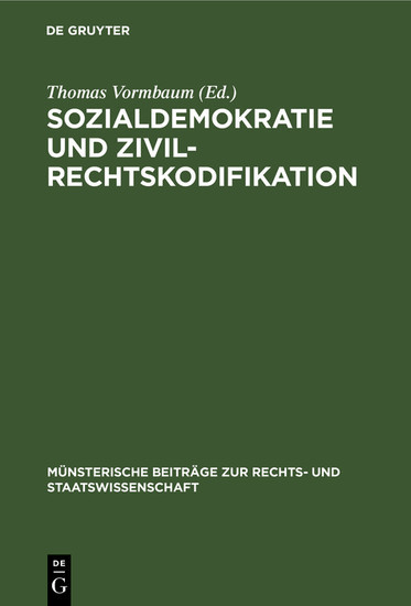 Sozialdemokratie und Zivilrechtskodifikation main product photo
