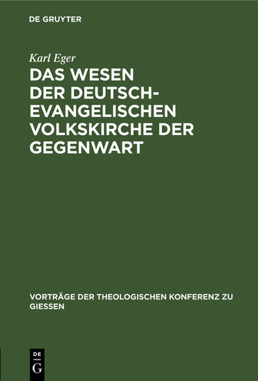 Das Wesen der deutsch-evangelischen Volkskirche der Gegenwart main product photo