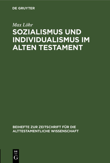 Sozialismus und Individualismus im Alten Testament main product photo