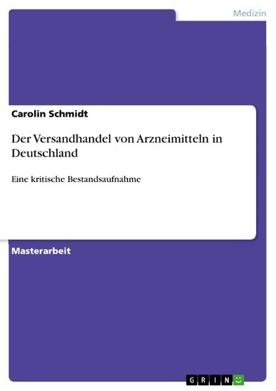 Der Versandhandel von Arzneimitteln in Deutschland main product photo