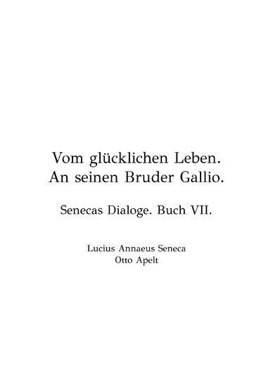 Vom Glücklichen Leben main product photo