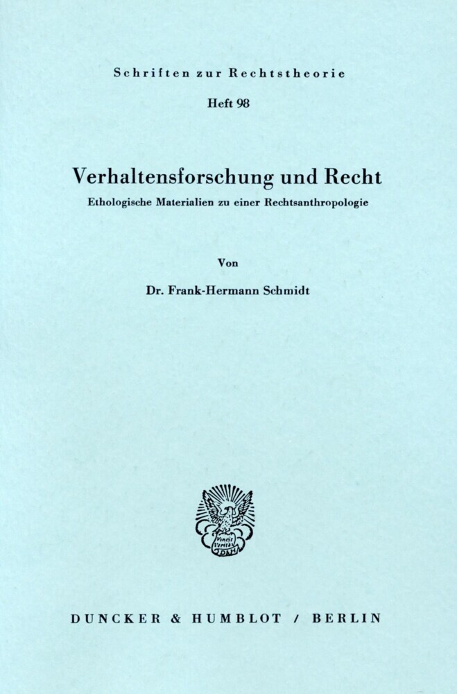 Verhaltensforschung und Recht. main product photo