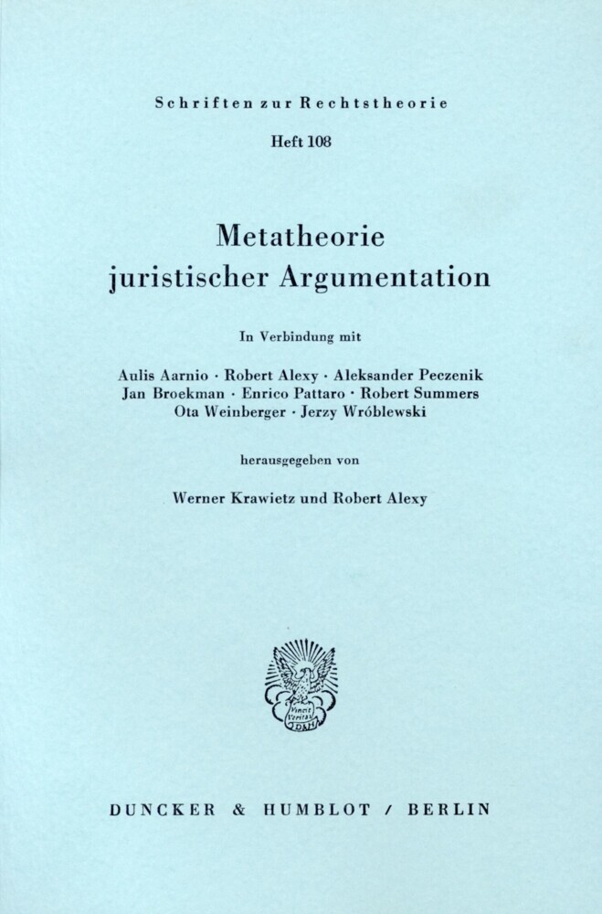 Metatheorie juristischer Argumentation. main product photo