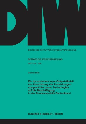 Ein dynamisches Input-Output-Modell zur Abschätzung der Auswirkungen ausgewählter neuer Technologien auf die Beschäftigung in der Bundesrepublik Deutschland.