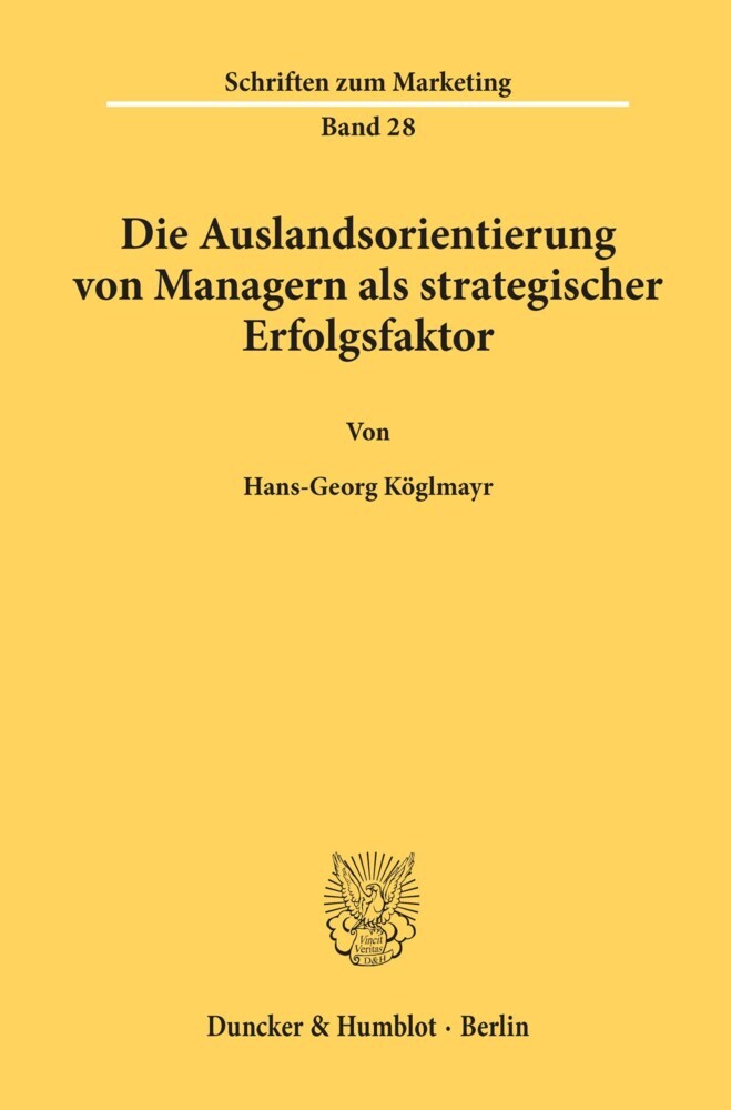 Die Auslandsorientierung von Managern als strategischer Erfolgsfaktor. main product photo