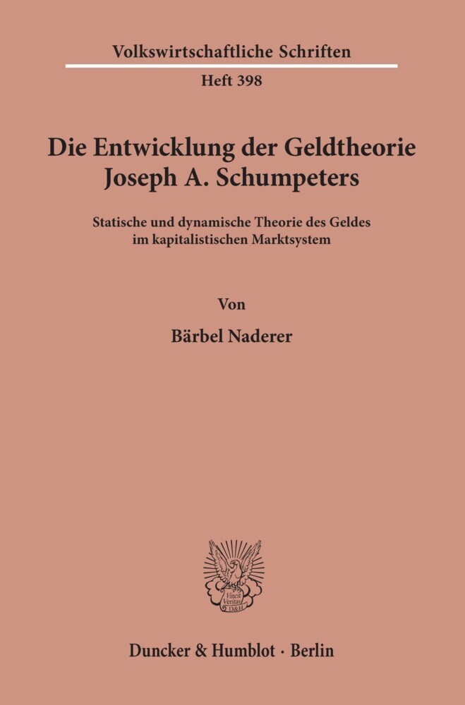 Die Entwicklung der Geldtheorie Joseph A. Schumpeters. main product photo